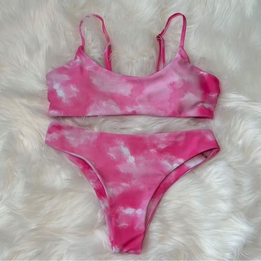 Tie dye pink bikini